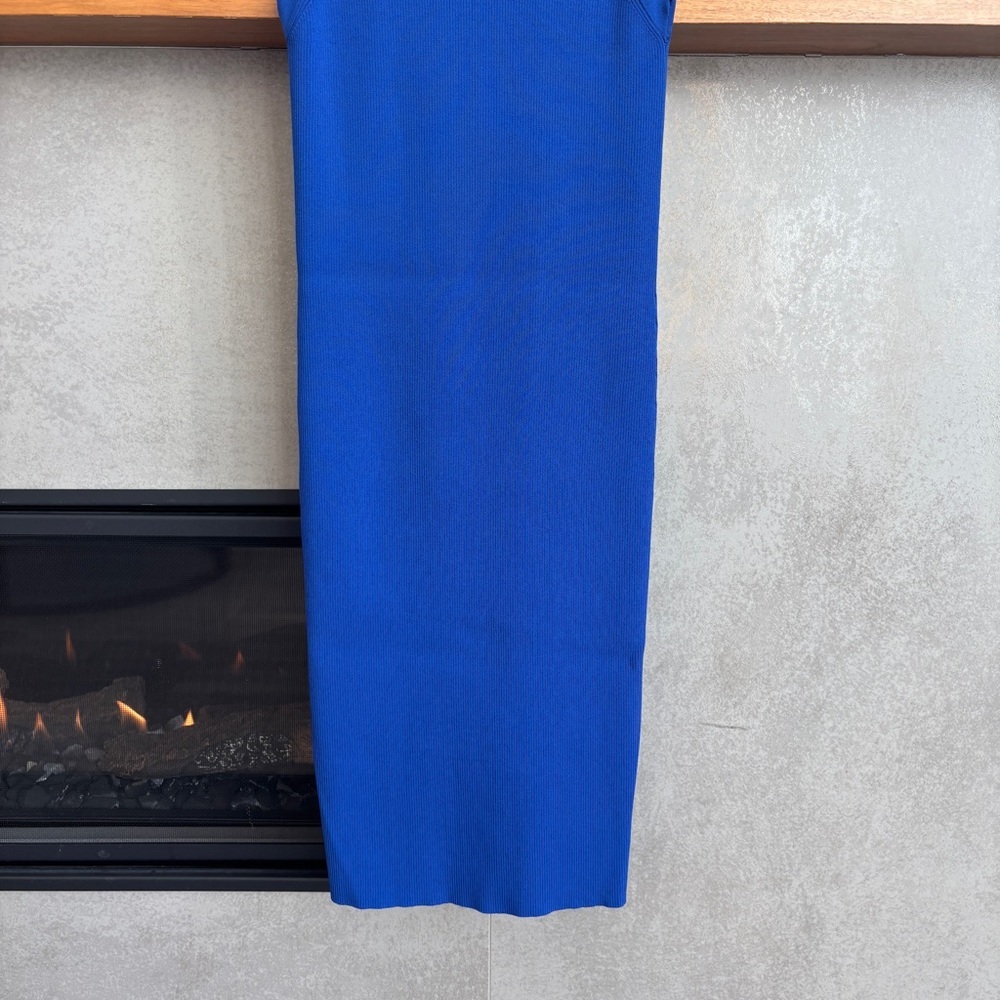 NWOT Helmut Lang Royal Blue Knit Ribbed Mini Dress, Size S - Picture 12 of 13